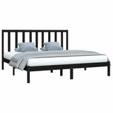 Vidaxl bedframe massief grenenhout zwart 200x200 cm
