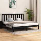 Vidaxl bedframe massief grenenhout zwart 200x200 cm