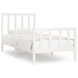 Vidaxl bedframe massief hout wit 75x190 cm