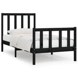 Vidaxl bedframe massief hout zwart 75x190 cm
