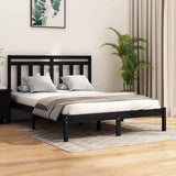 Vidaxl bedframe massief hout zwart 140x190 cm