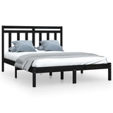 Vidaxl bedframe massief hout zwart 150x200 cm