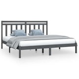 Vidaxl bedframe massief hout grijs 200x200 cm