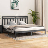 Vidaxl bedframe massief hout grijs 200x200 cm