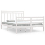 Vidaxl bedframe massief hout wit 135x190 cm