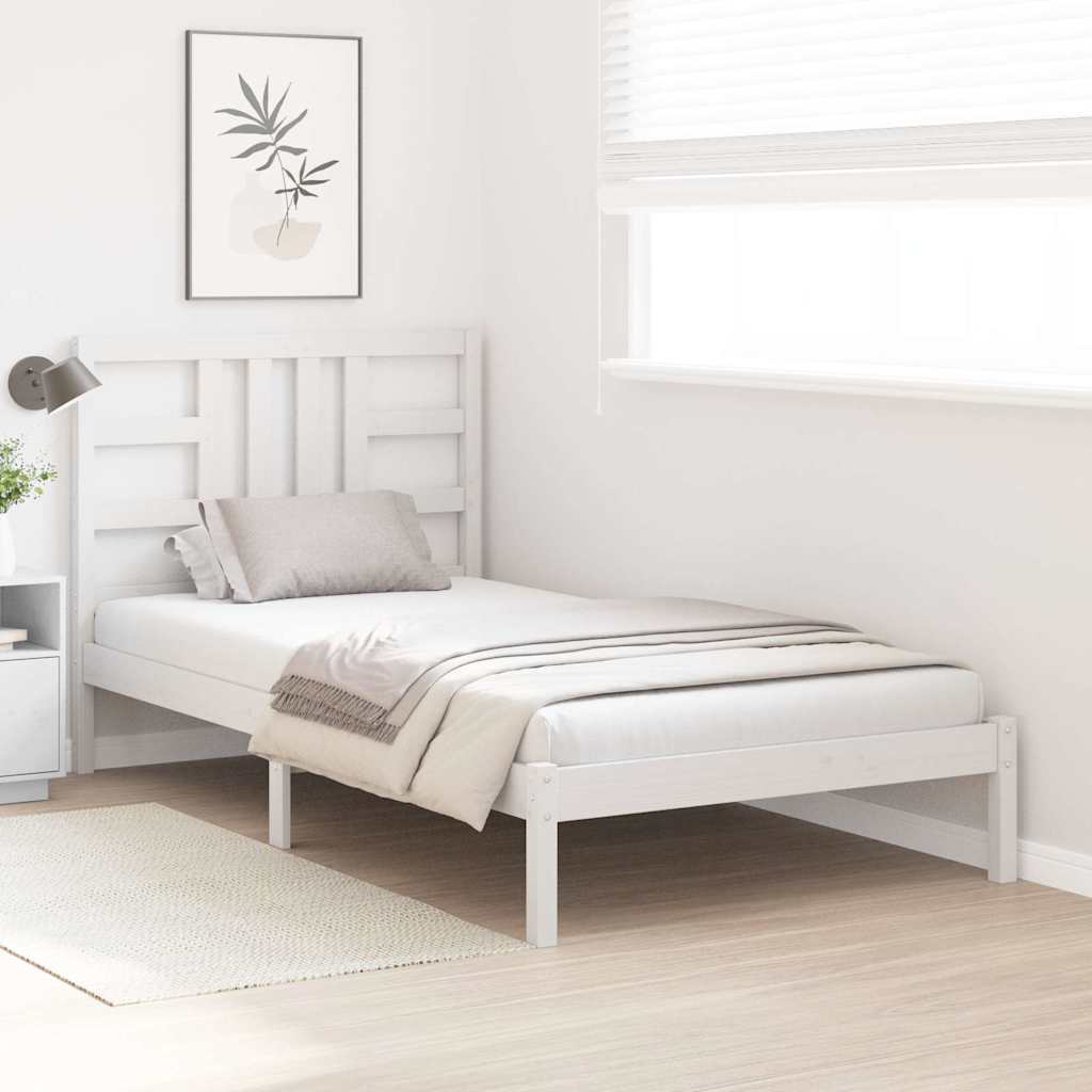 Vidaxl bedframe massief hout wit 100x200 cm