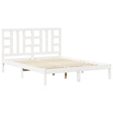 Vidaxl bedframe massief hout wit 150x200 cm