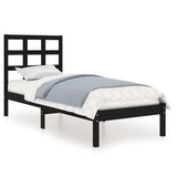 Vidaxl bedframe massief hout zwart 75x190 cm