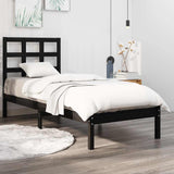 Vidaxl bedframe massief hout zwart 75x190 cm