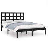 Vidaxl bedframe massief hout zwart 140x190 cm