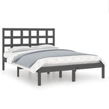 Vidaxl bedframe massief hout grijs 200x200 cm