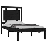 Vidaxl bedframe massief hout zwart 75x190 cm