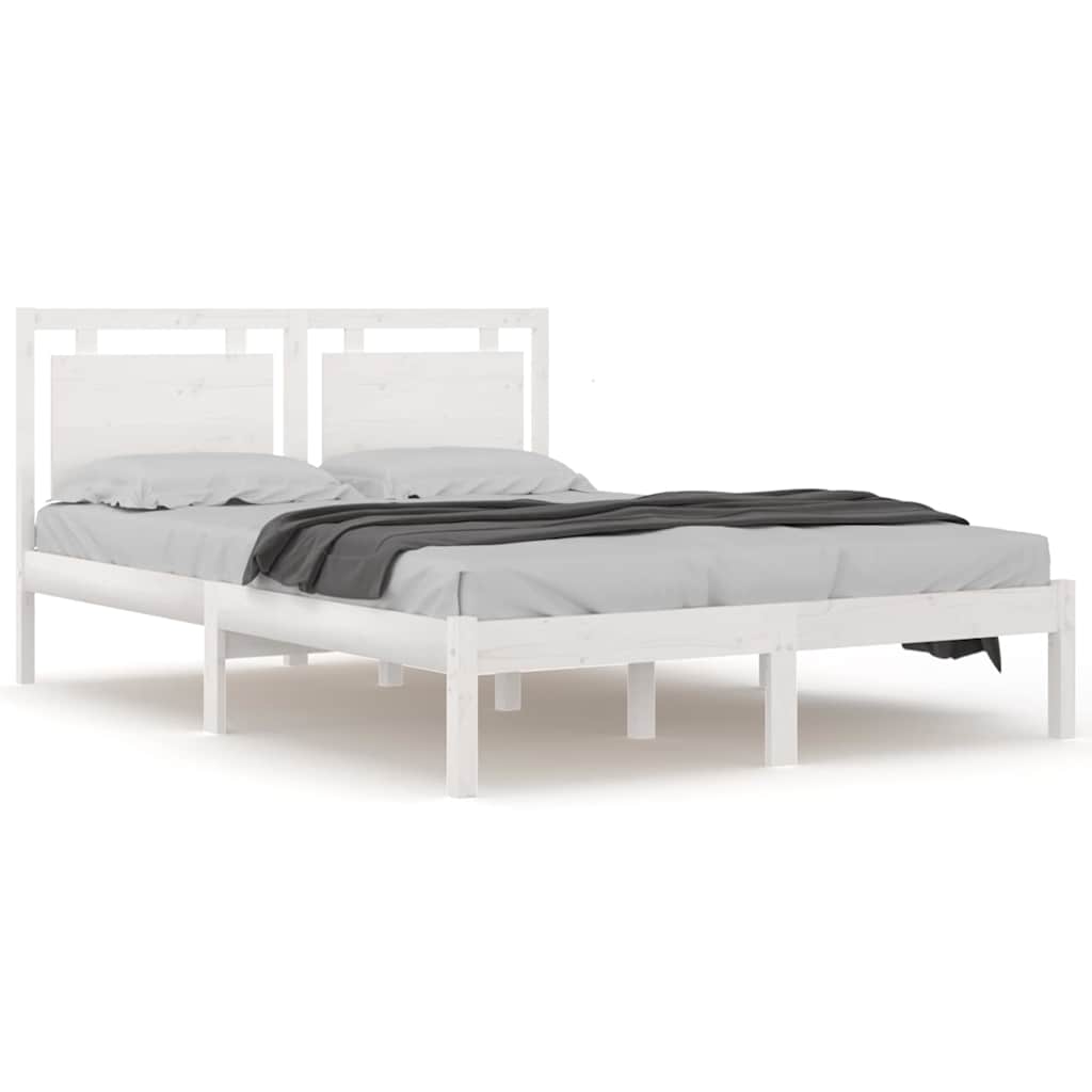 Vidaxl bedframe massief hout wit 120x200 cm