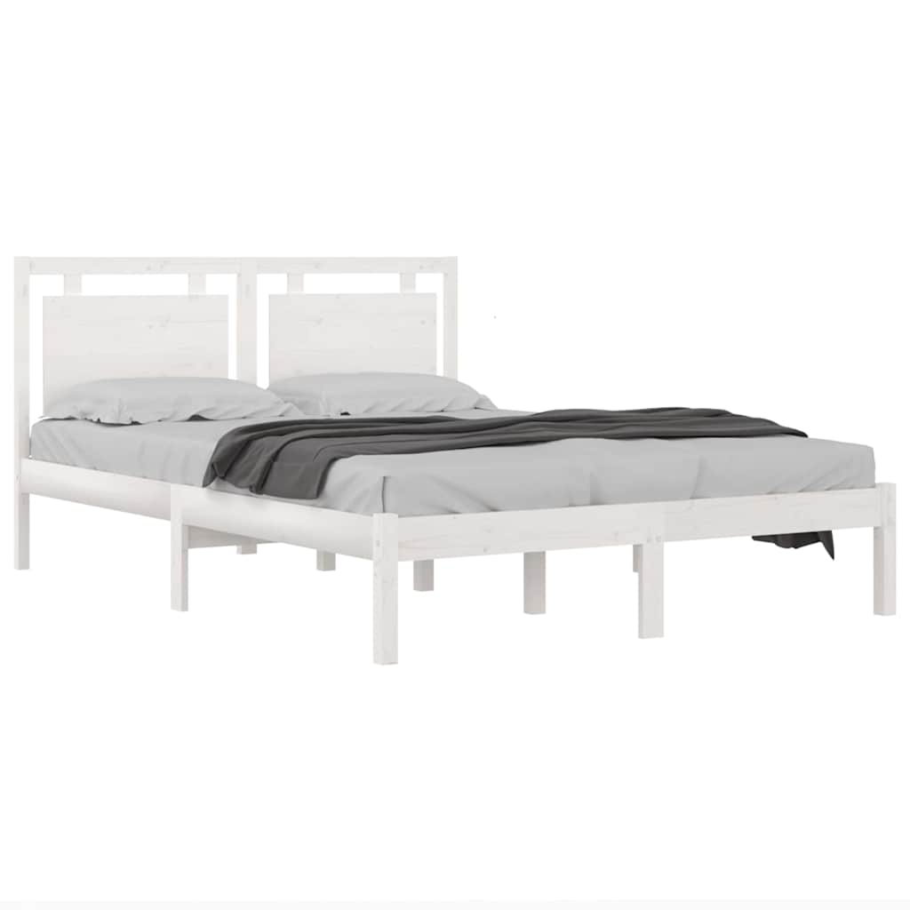Vidaxl bedframe massief hout wit 120x200 cm