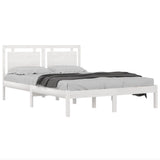 Vidaxl bedframe massief hout wit 120x200 cm