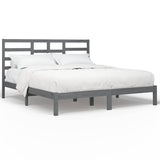 Vidaxl bedframe massief hout grijs 200x200 cm