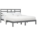 Vidaxl bedframe massief hout grijs 200x200 cm