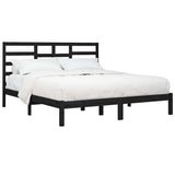 Vidaxl bedframe massief hout zwart 200x200 cm