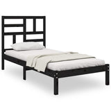 Vidaxl bedframe massief hout zwart 75x190 cm