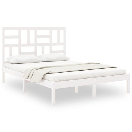 Vidaxl bedframe massief hout wit 160x200 cm