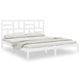 Vidaxl bedframe massief hout wit 200x200 cm