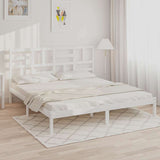 Vidaxl bedframe massief hout wit 200x200 cm