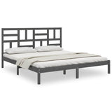 Vidaxl bedframe massief hout grijs 200x200 cm