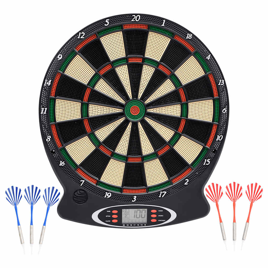 Vidaxl Dartboard Electric z rzutkami polipropen czarny