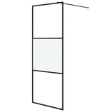 Vidaxl Walk-In Shower Mall 80x195 cm Half-Mat ESG Glass Negro