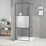 Vidaxl Walk-In Shower Mall 80x195 cm Half-Mat ESG Glass Negro