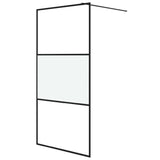 Vidaxl Walk-in tuš stena 100x195 cm Halfmat Esg Glass Black