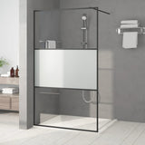 Vidaxl Walk-in shower wall 115x195 cm Halfmat ESG-Glas Black