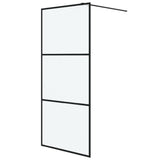 Vidaxl Walk-in tuš stena 90x195 cm mat esg steklo črno