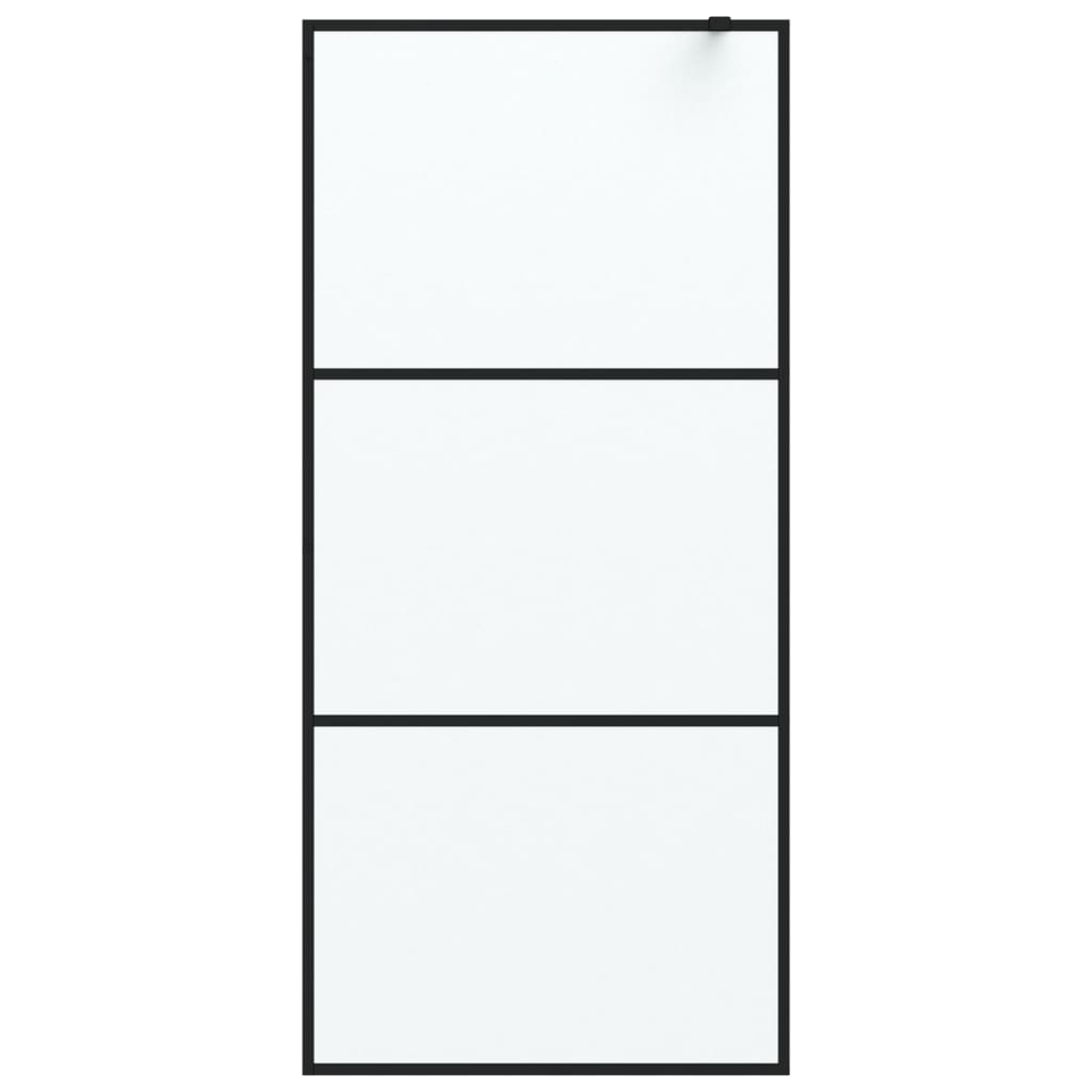 Vidaxl Walk-in tuš stena 90x195 cm mat esg steklo črno