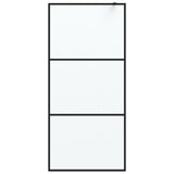 Vidaxl Walk-in tuš stena 90x195 cm mat esg steklo črno