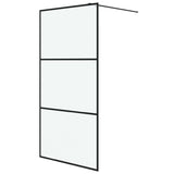 Vidaxl Walk-in tuš stena 100x195 cm mat esg steklo črno