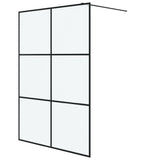 Vidaxl Walk-in shower wall 140x195 cm Mat ESG glass black