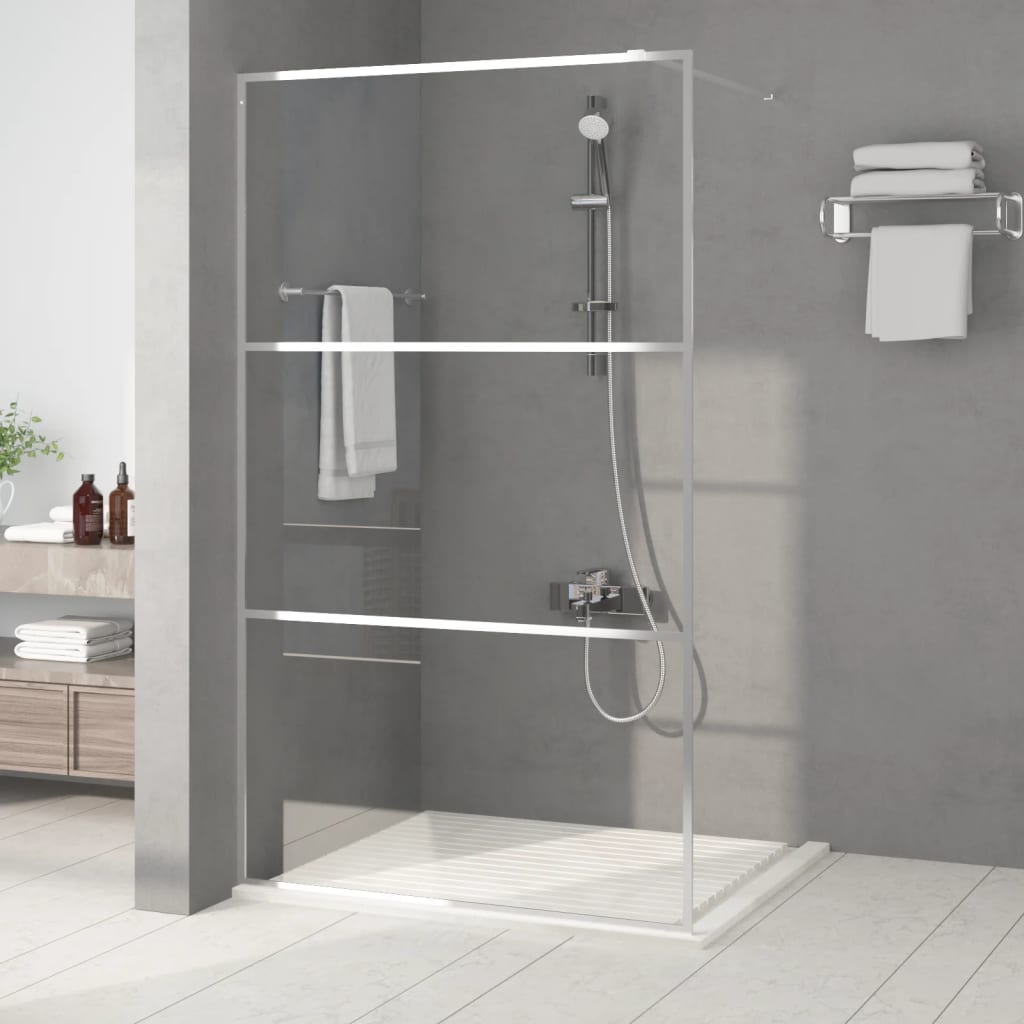 Vidaxl Walk-In Shower Mall 115x195 cm de vidrio transparente de vidrio de plata