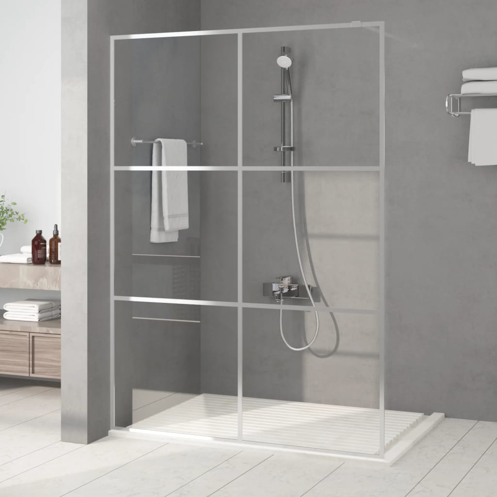 Vidaxl Walk-In Shower Mall 140x195 cm de vidrio transparente de vidrio de plata