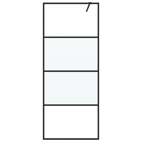 Vidaxl inloopdouchewand 80x195 cm halfmat esg-glas zwart