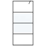 Vidaxl inloopdouchewand 90x195 cm halfmat esg-glas zwart