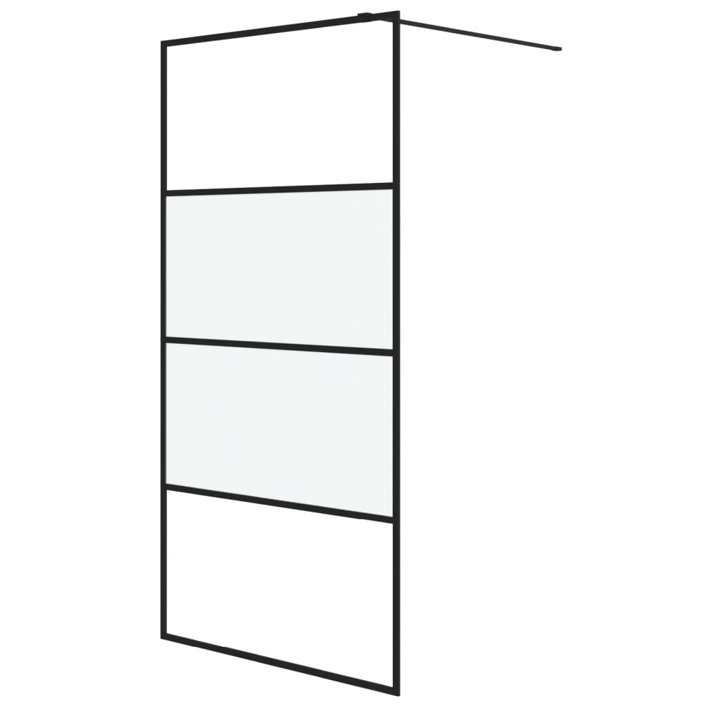 Vidaxl Walk-in tuš stena 100x195 cm Halfmat Esg Glass Black