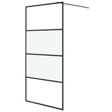 Vidaxl Walk-in tuš stena 100x195 cm Halfmat Esg Glass Black