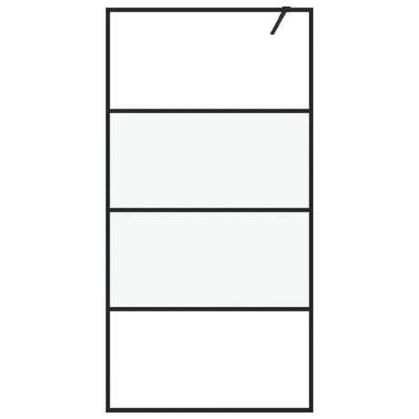 Vidaxl inloopdouchewand 100x195 cm halfmat esg-glas zwart