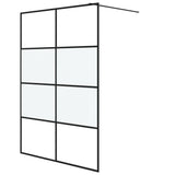 Vidaxl Walk-in shower wall 140x195 cm half-mat ESG glass black