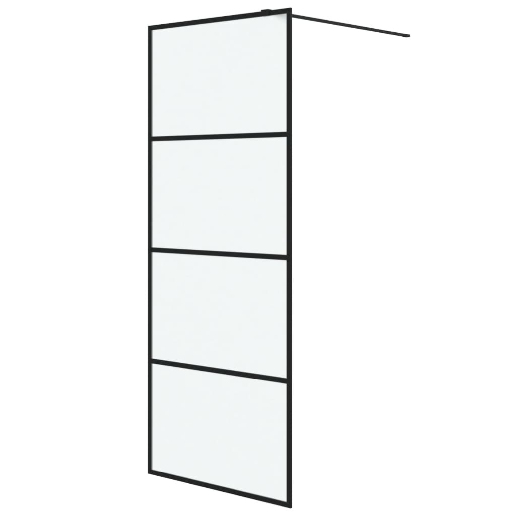 Vidaxl Walk-in tuš stena 80x195 cm mat esg steklo črno