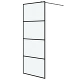 Vidaxl Walk-in tuš stena 80x195 cm mat esg steklo črno