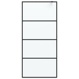 Vidaxl inloopdouchewand 90x195 cm mat esg-glas zwart