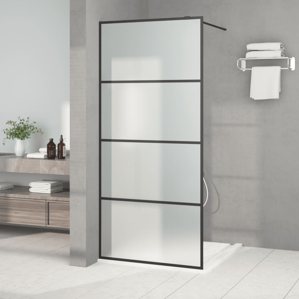 Vidaxl Walk-In Sprchová zeď 90x195 cm rohož esg sklenice černá