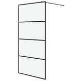 Vidaxl Walk-in tuš stena 100x195 cm mat esg steklo črno